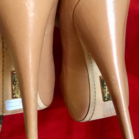 Alejandro Ingelmo Intermix Nude Camel Tan Platform High Heel Pumps Sz 36 - Picture 7 of 16